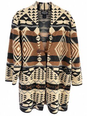 Oliver.O Southwestern Aztec Knit Cardigan Duster Plus Size 2X Boho Western